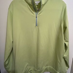 Peter Millar Men's Lime Green Sharp Quarter-Zip Pullover, Size Medium